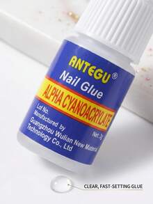ANTEGU(1件/5件)超強力美甲膠(3g) – 快速乾燥黏著劑，適用於壓克力美甲、貼片美甲與水鑽，專業長效美甲藝術膠 - 3g小藍瓶膠水 - 查看 6