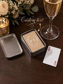Personalized Custom Wedding Playing Cards Set (54 Cards) - Guest Book Alternative, Blank Message Cards, DIY Signature Favors, Unique Keepsake Cards, Elegant Floral & Letter Design, Suitable For Weddings, Engagements, Bridal Showers - Multicolor - View 7