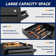 5 Drawer Metal Tool Storage Cabinet With Wheels Rolling Tool Chest With Drawers And Locking Keys Heavy Duty Tool Storage Organizer For Garage Warehouse Workshop - 1 - View 5