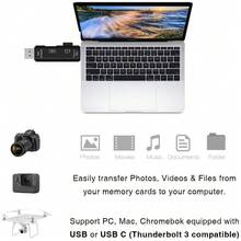 5合1 USB Type-C 外接讀卡機/讀卡器,TF/SD 記憶卡讀卡機,USB 隨身碟,Micro USB 多裝置轉接頭,相容智慧型手機與平板電腦,支援筆記型電腦,輕巧便攜設計,通用連接,精緻表面處理 - 查看 4