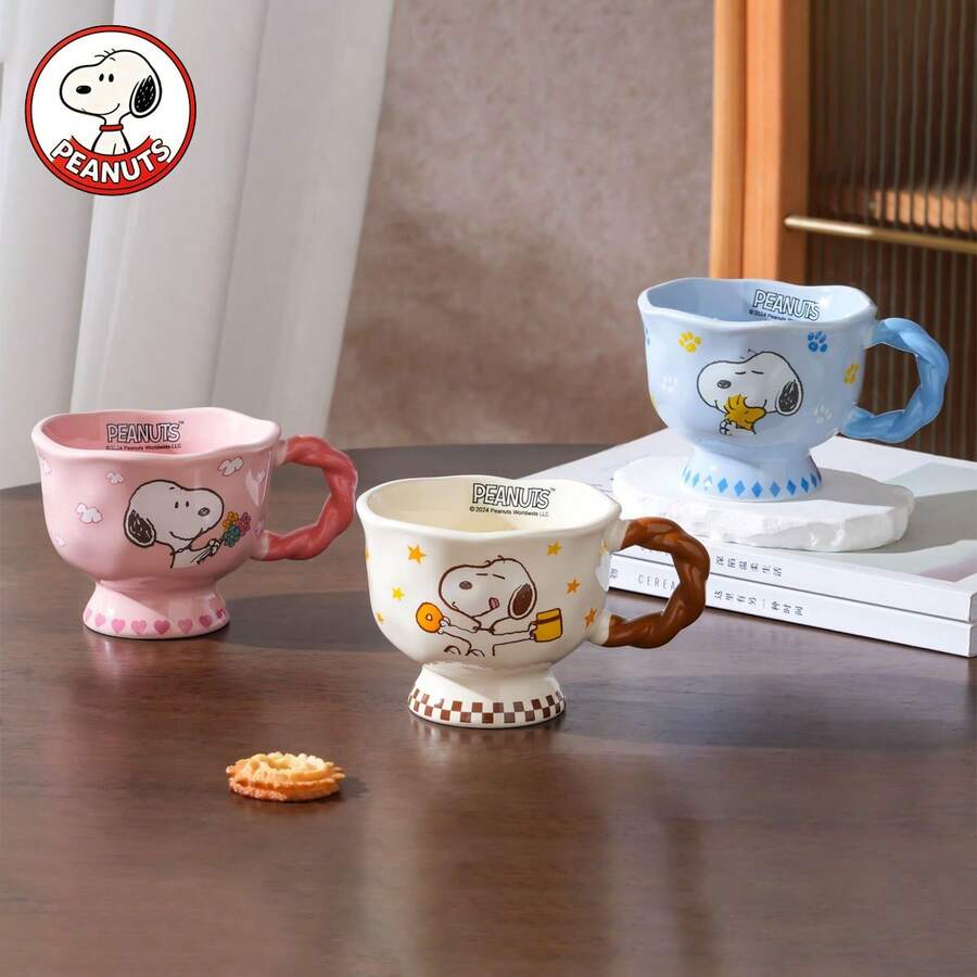 Mug Keramik Snoopy, Cangkir Air Pasangan Kartun Lucu, Cangkir Kopi Keramik yang Sangat Menarik untuk Penggunaan di Rumah - MultiWarna - View 1