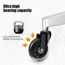 5入通用靜音腳輪 50KG承重 辦公椅旋轉滾輪 360度輪子 家具五金配件 - Black - 查看 9