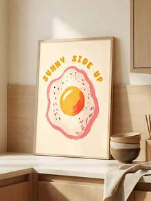 1pc Kisses For The Dishes,Croissant, Egg Dining Decor,Bon Appetit Art,Lemons Art, Quotes Art,Ideal Gift,Suitable For Bedroom,Living Room,Kitchen,Wall Arts,Wall Decor,Home Decor,Room Decor,Canvas Wall Art,Posters, Wall Art With Frame,Optional Frame ﻿ - 1PCS - View 3