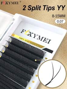 FOXYMEI 12 Rows New W-Shape Eyelashes C/D Curl W-Shape Lash Extensions YY Imported Material Handmade Natural False Eyelashes 8-15mm Pre-Made Dense Fan Shape 0.07mm Thickness Lightweight Soft Auto-Blooming Salon Style - View 2