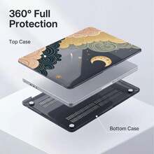 1件半透明煙灰色水晶全覆蓋硬殼保護套，適用於Macbook/Matebook，PC外殼附散熱孔與防滑腳墊，相容13 Neo/13.3 Air/13.3 Pro/13.6 Air/14.2 Pro/15 Air/16.2 Pro/D16/14 Ultra - 查看 4