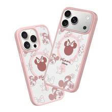 Miniso Disney Mickey And Minnie Mouse Simple Couple Cartoon Mickey Mouse MagSafe Magnetic Charging, Compatible With IPhone 17/17 Pro Max/16/17 Pro/15/14/16 Plus/17 Air/IP 13/15 Pro/12/15 Plus, Drop-Proof And Scratch-Resistant, Compatible With Apple. - Pink - View 2