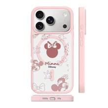 Miniso Disney Mickey And Minnie Mouse Simple Couple Cartoon Mickey Mouse MagSafe Magnetic Charging, Compatible With IPhone 17/17 Pro Max/16/17 Pro/15/14/16 Plus/17 Air/IP 13/15 Pro/12/15 Plus, Drop-Proof And Scratch-Resistant, Compatible With Apple. - Pink - View 3