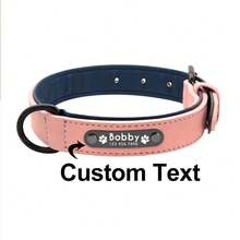 Customized PU Vintage Industrial Style Dog Engraved Collar, Solid Muted Color Tone, Soft Lining Anti-Lost Adjustable ID Tag, For Small & Medium Dogs - Multicolor - View 27