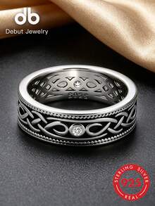 1pc S925 Sterling Silver Zirconia Celtic Knot Infinity Ring, Symbolic Of Eternity, Suitable For Women, Everyday Wear, Ideal Gift For Valentine's Day, Mother's Day, Music Festivals, Birthdays, Comes With Gift Box - Infinite Celtic - View 6