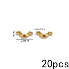 20 Peças Pingentes de Aço Inoxidável Banhados a Ouro 18K com Duplo Furo, Conectores Vintage Boho para Fabricação de Joias, Suprimentos para Fabricação de Joias DIY - Conector duplo suspenso - Visão 24