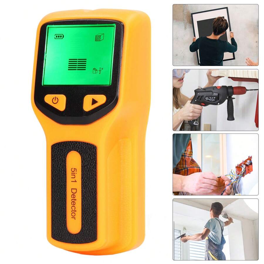 5-In-1 Stud Finder, Wall Scanner, Electronic Stud Sensor, Beam Detector, Wall Detector - Orange - View 1