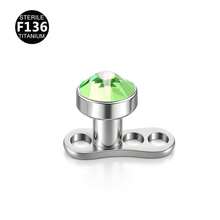 1 Set F136 Titanium Alloy 5A Flat Bottom Czech Cubic Zirconia Skin Piercing Stud Clavicle Implant Piercing Jewelry 3-5mm - Nail Embedment (1 Set) - View 16