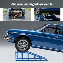 2000kg Lifting Platform, Heavy-Duty Car Lift For Car Care And Oil Changes, Shallow 23° Entry Angle, 27.5cm Height Adjustable, Professional Car Repair Ramp - 藍色 - 查看 5