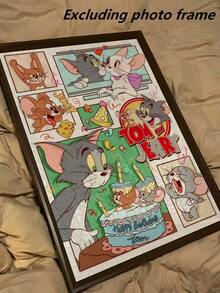 Warner Bros 1000片正版「Tom And Jerry」卡通拼圖，可愛圖案（可搭配相框），適用於DIY紓壓、居家裝飾教育遊戲禮物，適合成人與青少年 - 彩色 - 查看 3