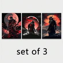 3件裝 神秘戰士壁飾，紅月與山脈背景可選 - 抽象 - 查看 10
