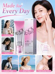 ROCK SWEET Whitening Sunscreen Primer SPF50+ - 2-In-1 Daily Protection, Suitable For Commuting And Sun Protection - White - View 3