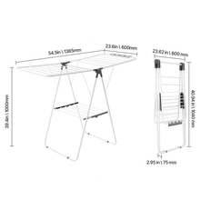 Tendedero Plegable 2 Niveles con Pinzas para Calcetines Tendedero de Ropa 1385 mm de Tendido 21 Barras de Secado Tubos de Hierro y Plástico PP Altura Ajustable para Exterior, Interior, Blanco - 2 Niveles, Tendedero de Ropa 1385 mm - Ver 10