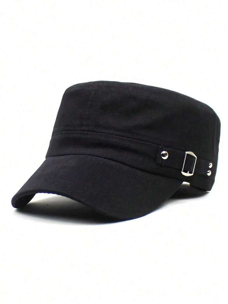 1pc Unisex Rivet Military Flat Top Baseball Cap With Adjustable Strap, Suitable For Outdoor, Hiking, Vacation, Daily Use, Sun Protection - Multicolor - View 14