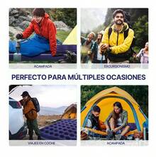 Inflatable Double Camping Mattress Bed For 2 People With Pillows - Blue - View 11
