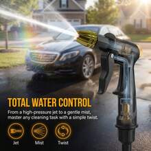 1 buah Pistol Cuci Mobil Bertekanan Tinggi dari Logam dengan Konektor Cepat, Tekanan Air Kuat, Serbaguna untuk Mencuci Mobil, Menyiram Tanaman, Membersihkan Halaman, Membilas Hewan Peliharaan - Pistol air cuci mobil bertekanan tinggi - View 4