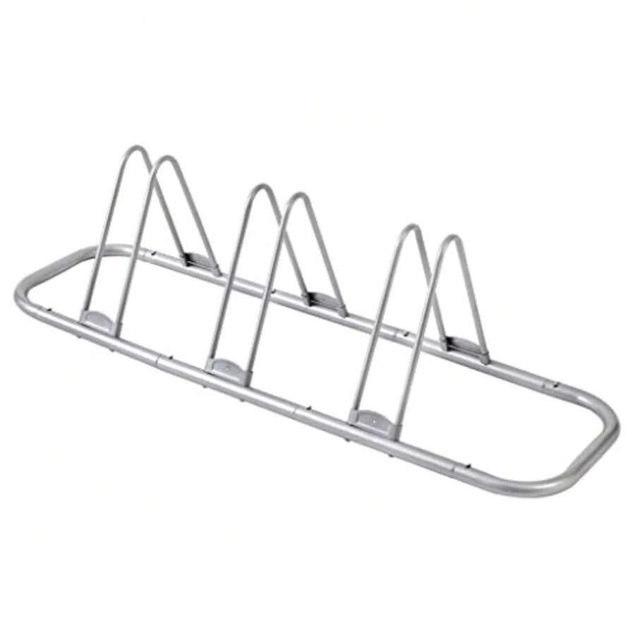 COMINGFIT Soporte de Almacenamiento Ajustable para estacionamiento de Piso de Bicicleta de 3 Bicicletas, para Bicicletas de montaña MTB Carretera Almacenamiento de Garaje Interior, Plateado - Multicolor - Ver 1