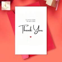 This Minimalist Thank You Greeting Card Printed With Sweet Wording A Little Card To Say A Big Thank You, Made Of Thick Premium Cardstock With Blank Inner Page For Writing Sincere Words, Thoughtful Appreciation Gift For Colleagues, - One Size Fits All - View 1