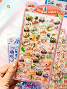 15pcs Original Q-Lia 3D Puffy Epoxy Stickers Kawaii Cartoon Raised Bubble Sticker DIY Journal Phone Case Kids Toy Decoration - Multicolor - View 11