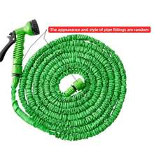 1pc Adjustable Water Hose With Green Nozzle, Durable PE Multi-Purpose Garden Hose With Spray Gun, Suitable For Outdoor Yard, Expandable And Easy To Use, PE Material, Garden Style, Green Nozzle Design, For Watering And Cleaning - Green - View 8