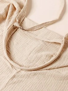 1件裝媽媽純色柔軟舒適純棉皺褶布哺乳巾，可調節防露奶哺乳圍裙 - 彩色 - 查看 7