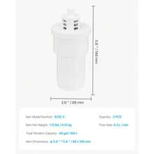 Repuestos de Filtro de Agua de 5 Etapas para Jarras y Dispensadores, sin BPA, Dura 3 Meses o 150 L, Reduce la Cal, el Plomo y Cloro, para Jarra con Filtro de Agua 6216, 66 x 146 mm, 3 uds - Ver 11
