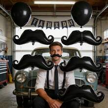 1/3 Pcs 36-Inch Large Black Beard-Shaped Foil Balloon – Suitable For Bachelor Parties, Birthday Parties, And Father's Day Decorations - View 2