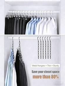 7-Slot Metal Chain Hanging Hook, Space-Saving Foldable Organizer Rack, Multi-Hook High-Efficiency Storage, Durable Wardrobe Accessory For Clothing Organization,Bedroom Decor,Home Deccor,Bathroom Accessarie,Christmas Gift,Gift For Men,Travel Essential - View 5