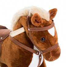 HOMCOM Caballito para Niños de +2 Años Caballo de Juguete con Ruedas Sonidos de Relincho Palos y Pedales Carga 60 kg 55x23x60 cm Marrón - marrón - Ver 9