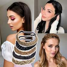 Women's Synthetic Handmade Braided Elastic Hairband, Stretchable Braided Hair Hoop Headband, Multi-Color Faux Braided Hair Accessory, Suitable For Daily Wear, Party And Travel - Multicolor - View 1
