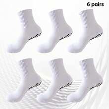 1/3/6 Pairs Non-Slip Football Socks With Grip Dots, Shock-Absorbing, Wear-Resistant, Thickened, Breathable Sports Football Socks - Multicolor - View 10