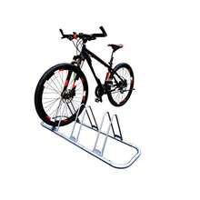 COMINGFIT Soporte de Almacenamiento Ajustable para estacionamiento de Piso de Bicicleta de 3 Bicicletas, para Bicicletas de montaña MTB Carretera Almacenamiento de Garaje Interior, Plateado - Multicolor - Ver 8