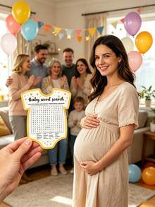 20/10pcs/Set Baby Shower Game Cards - Baby Themed Word Search Game Cards; Fun Baby Shower Game Supplies And Activities; Baby Shower And Gender Reveal Party Supplies; Gender Reveal Games For Guests To Participate; Tabletop Games; Modern Design Style - Multicolor - View 4