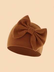 1PC Baby Cute Big Bow Soft Newborn Hospital Hat, Solid Color Breathable Comfortable Warm Baby Beanie, Suitable For Autumn/Winter Daily Rest And Sleep - Multicolor - View 10