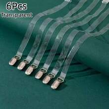 2/4/6Pcs Adjustable Buckle Shoulder Straps, 3 Colors Available: White, Black, Transparent, Suitable For Lingerie, Camisole And Clothing Anti-Slip Elastic Replacement Extension Straps, Tablecloth Fixing Elastic Bands, Duckbill Buckle Replacement Extension Straps - Multicolor - View 16