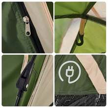 2 Personas Verde Poliéster Tienda Cúpula 210x150x130cm Tienda de Acampar Cabina para Dormir Tela Resistente al Agua Ventilación Senderismo Picnic Mochilero Vacaciones Festival Noche Camping Naturaleza - A - Ver 11