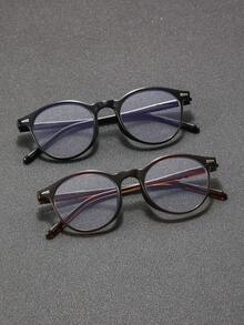 2/4 Pairs Plastic Full Frame Premium Unique Double Lens Design Oval Modern Minimalist Style Men's Daily Wear Transparent Glasses, Suitable For Music Festivals, Weekend Outfits, Dates, Holiday Dressing And Fashion Accessories, Fits All Face Shapes - Clear - View 13