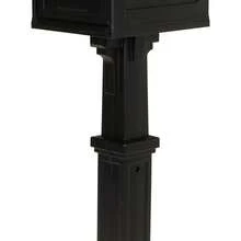 Extra Large Black Plastic Mailbox And Post Kit Durable Weather Resistant Outdoor Mailbox System - A - View 1