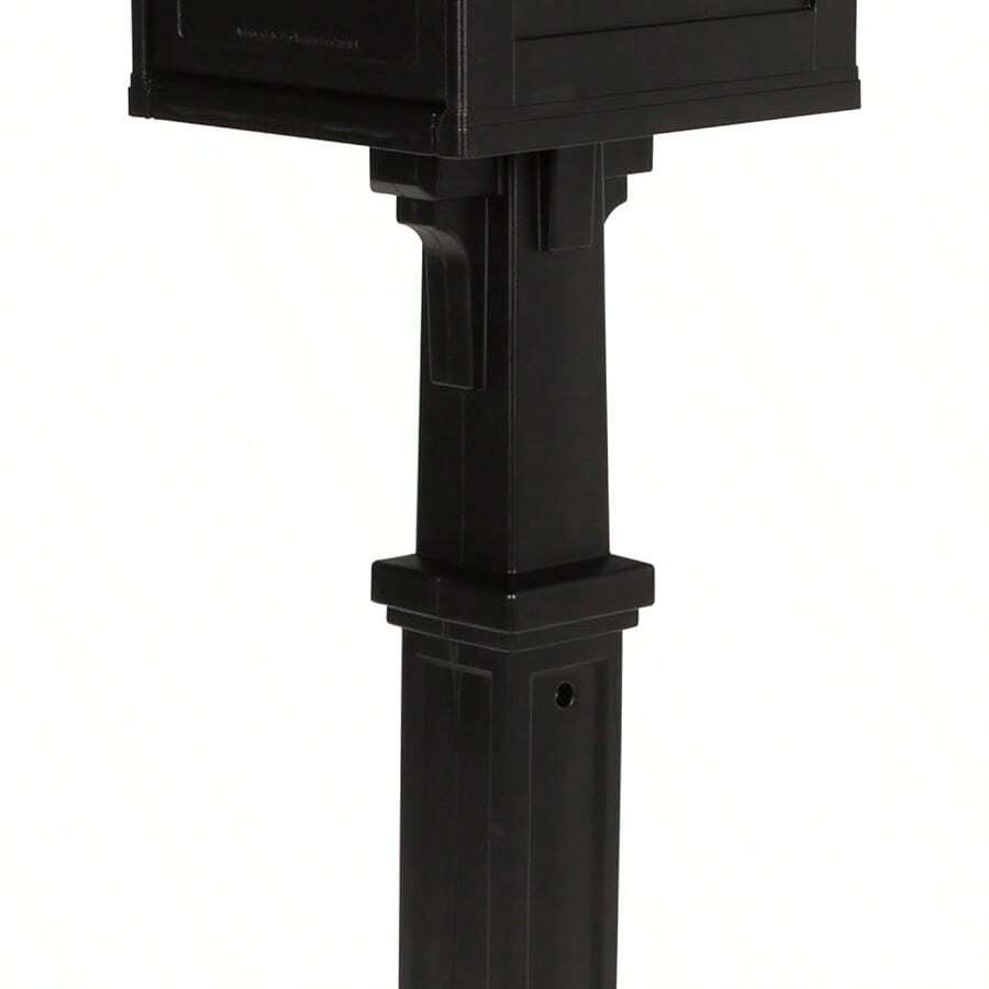 Extra Large Black Plastic Mailbox And Post Kit Durable Weather Resistant Outdoor Mailbox System - A - View 1