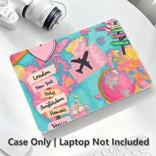 1件相容Macbook的保護殼，飛機旅行UV印花圖案，筆電保護套，極簡輕量耐用保護殼，相容Macbook Air Pro 13.3 13.6 14.2 15.3 16.2英吋，適用於13英吋Neo筆電保護殼A3404型號/D14、D16 - 查看 8