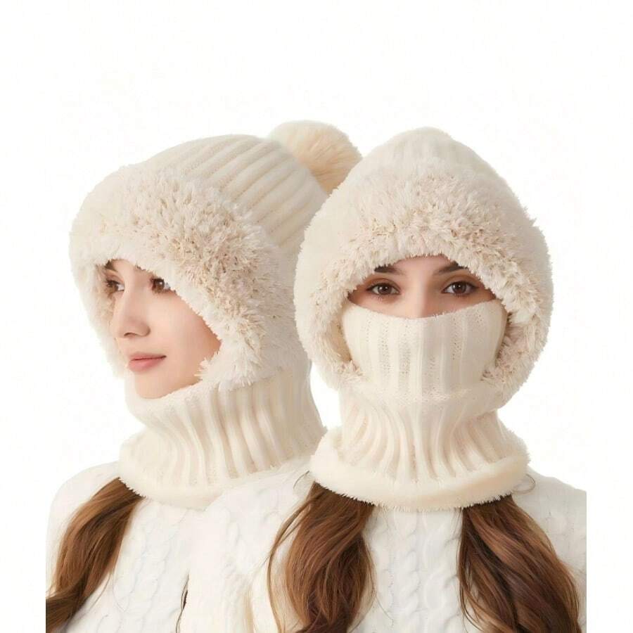 Knitted Hat - Ear Protection, Neck Warmer, Breathable, Moisture-Wicking, Essential For Outdoor Cycling, Suitable For Cold Weather, Halloween, Winter And Autumn Wear. - Multicolor - View 1
