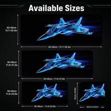 Blue Holographic Fighter/Red Neon Light Trail Transparent Motorcycle Rider Extended Gaming Mouse Pad, Large Non-Slip Rubber Waterproof Keyboard Desk Mat, Suitable For PC Laptop Gaming Office Desktop Decoration - View 8