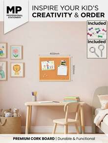 1 Piece Double-Sided Corkboard With Solid Wood Frame, Reusable, Multiple Sizes Available, Includes Thumbtacks And Hooks, Suitable For Office Or Home Decoration, Photo Wall, Or Memo Board. - Double-sided Cork Board - View 8