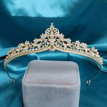 1pc Beautiful Shiny Party Bohemian Zinc Alloy Princess Bridal Crown, Suitable For Wedding, Birthday Gift - Silver - View 9