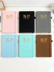 2026-2027 Academic Year Daily & Weekly Planner, Monthly Tab Diary, Schedule Book, Minimalist Notebook, Fabric Cover Notebook, Suitable For School And Office Use School Supplies - One Size - View 3