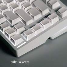 120+ Teclas translúcidas blancas, material PBT+PC, altura Cherry, teclas impresas lateralmente, compatibles con interruptores Cherry/Gateron MX, adecuadas para regalos y uso personal, teclas intercambiables en caliente, teclas personalizadas altamente atractivas, combinación de escritorio - Ver 3